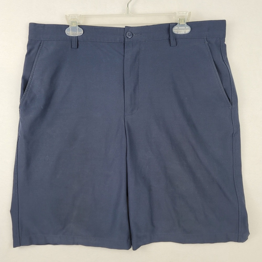 Footjoy Mens Golf Performance Shorts Navy Blue Size 36 Flat Front Spandex Blend